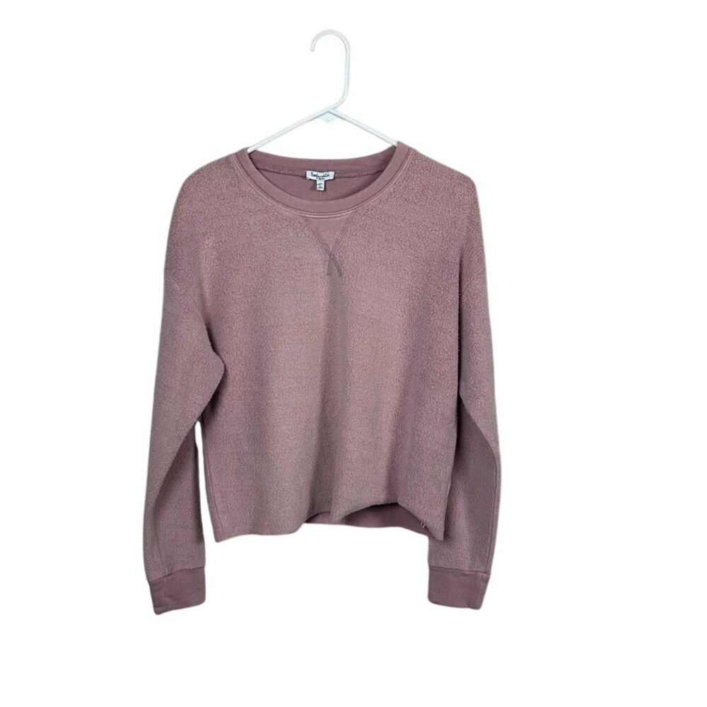 Splendid Pink Fuzzy Crew Neck size XS NWT